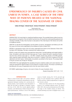 EPIDEMIOLOGY OF INJURIES CAUSED BY CIVIL UNREST IN