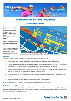 Trailers will be moved from the beach between the following times