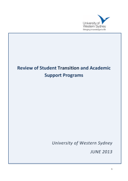 Review of Student and Academic Transition Support Programs