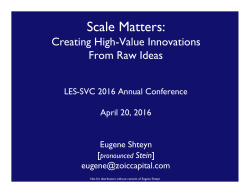 20160420 LES Scalable Innovation Eugene Shteyn April 20 2016
