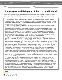 Languages and Religions of the UK and Ireland