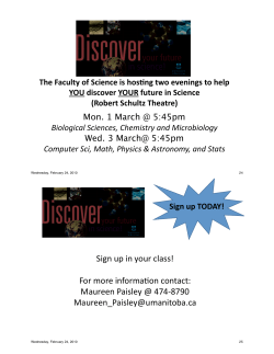 Sign up in your class! For more informa4on contact: Maureen