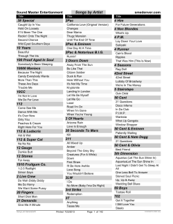 Karaoke Menu by Artist - Sound Master Entertainment