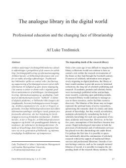 The analogue library in the digital world