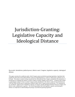 Jurisdiction‐Granting: Legislative Capacity and