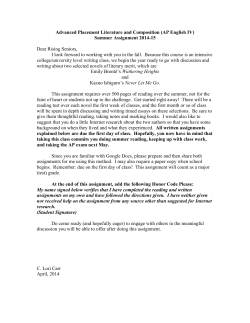 Advanced Placement Literature and Composition (AP English IV