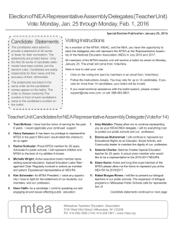 Election of NEA Representative Assembly - Vote