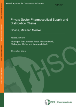 Private Sector Pharmaceutical Supply and Distribution Chains
