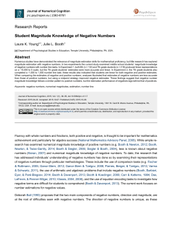 Student Magnitude Knowledge of Negative Numbers