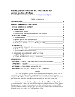 Field Experience Guide - James Madison College