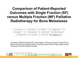 Comparison of Patient-Reported Outcomes with Single Fraction (SF