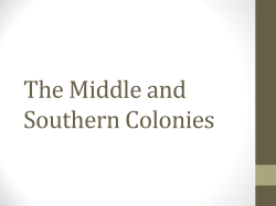 The Middle and Southern Colonies