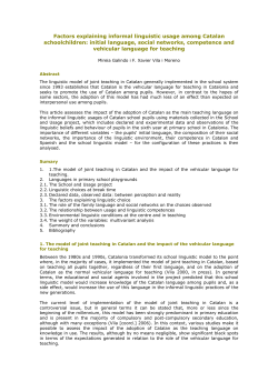 Factors explaining informal linguistic usage among Catalan