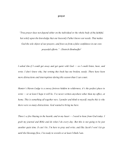 prayer - Hunters Hope!