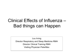 Clinical Effects of Influenza – Bad things can Happen