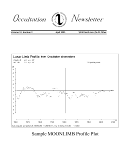 Occultation Newsletter Volume 8, Number 4