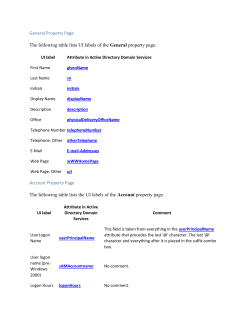 General Property Page The following table lists UI
