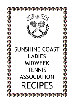 SCLMWTA RECIPE BOOK