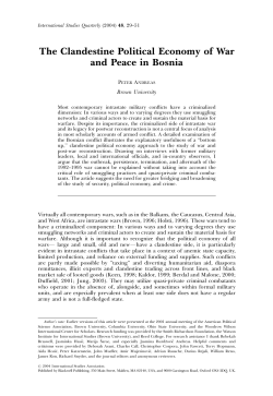 The Clandestine Political Economy of War and Peace in