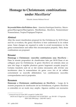 Homage to Christenson: combinations under Maxillariaa