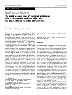 The speed-accuracy trade-off in manual prehension: effects of