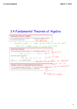 3.4 Fundamental Theorem of Algebra
