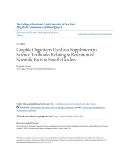 Graphic Organizers Used as a Supplement to Science Textbooks