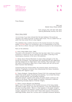 Press Release Miki Leal Balada heavy (Heavy ballad) From January