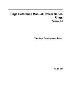 Power Series Rings - SageMath Documentation
