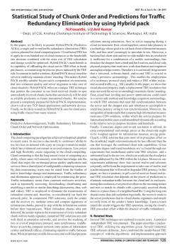 Statistical Study of Chunk Order and Predictions for Traffic