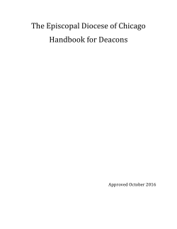 The Episcopal Diocese of Chicago Handbook for Deacons