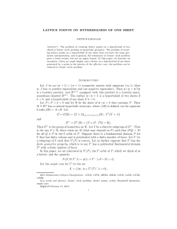 LATTICE POINTS ON HYPERBOLOIDS OF ONE SHEET