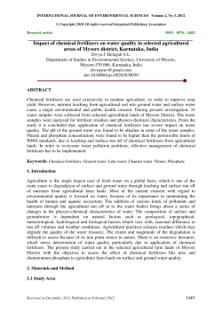 Impact of chemical fertilizers on water quality in
