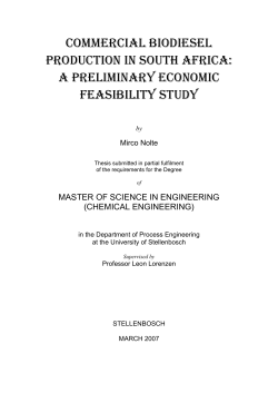 commercial biodiesel production in south africa: a