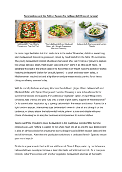Summertime and the British Season for bellaverde&reg; Broccoli is here