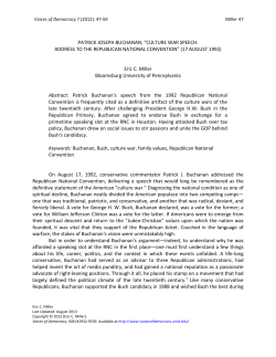 PATRICK JOSEPH BUCHANAN, &ldquo;CULTURE WAR SPEECH