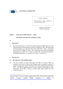 State aid SA.36953 (2013/N) &ndash;&ndash; Spain Investment Aid to