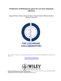 Eradication of Helicobacter pylori for non