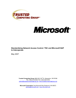 Standardizing Network Access Control: TNC and Microsoft NAP to