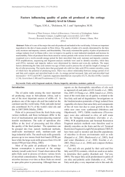Factors influencing quality of palm oil produced at the cottage