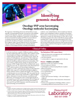 Oncology SNP array karyotyping Oncology