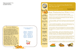 November 2015 Newsletter
