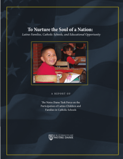 To Nurture the Soul of a Nation - Alliance for Catholic Education