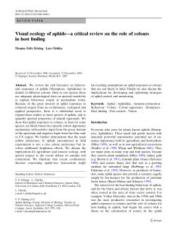 Visual ecology of aphids&mdash;a critical review on the role