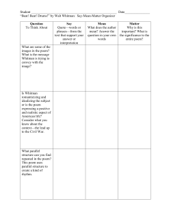 Student Date_______________ &ldquo;Beat! Beat! Drums!&rdquo; by Walt