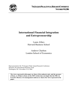 International Financial Integration and Entrepreneurship