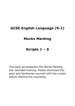 (9-1) English Language - Mocks Marking Training Introduction