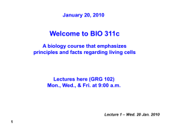 Lecture 1, Jan 20 - web.biosci.utexas.edu