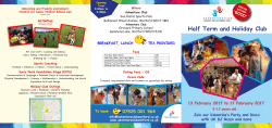 Half Term and Holiday Club