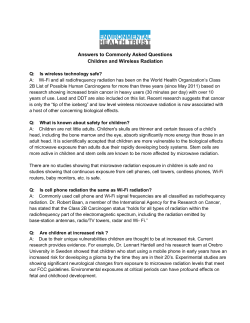 Answers to Commonly Asked Questions Children and Wireless